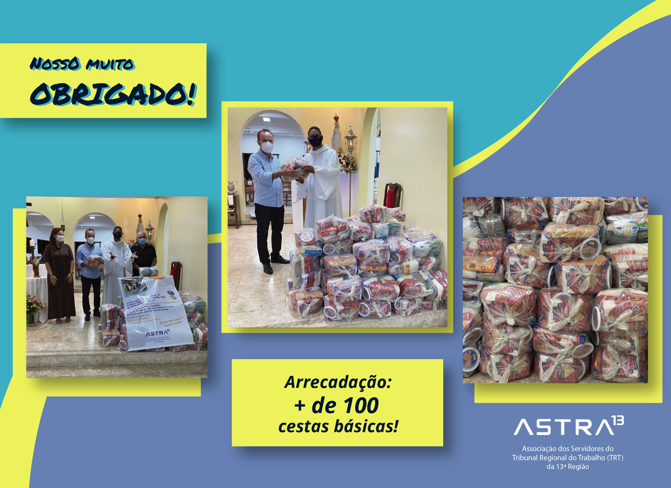 Doações de mais de 100 cestas básicas para a Campanha do Jantar Solidário