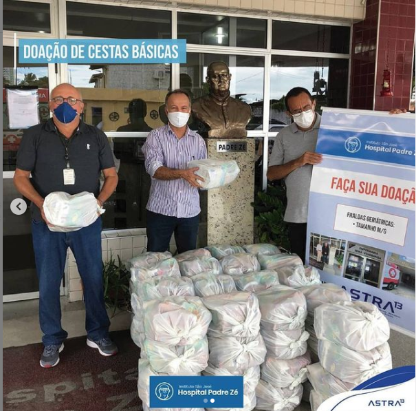 Campanha em parceria com o Hospital Padre Zé para a doação de cestas básicas